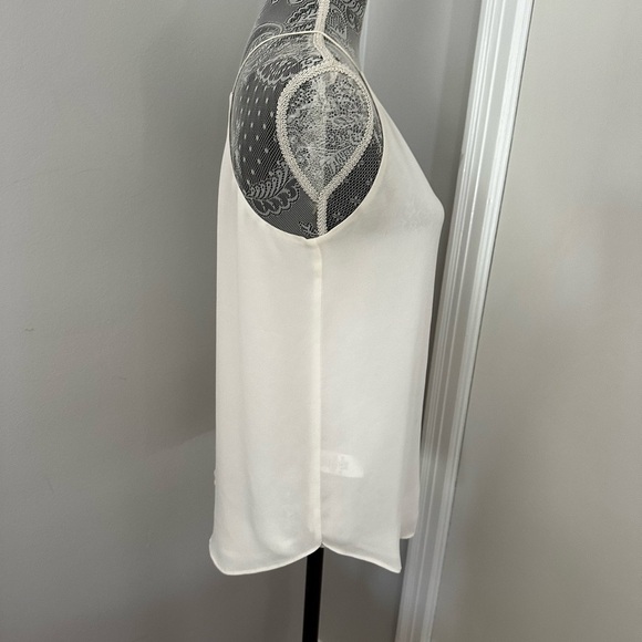 Women’s Loft Small Flowy Chiffon White Spaghetti Strap Halter Blouse - Picture 13 of 14